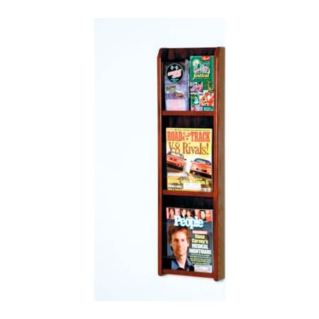 Wooden Mallet 3 Magazine/6 Brochure Oak & Acrylic Wall Display - Mahogany LM-4MH